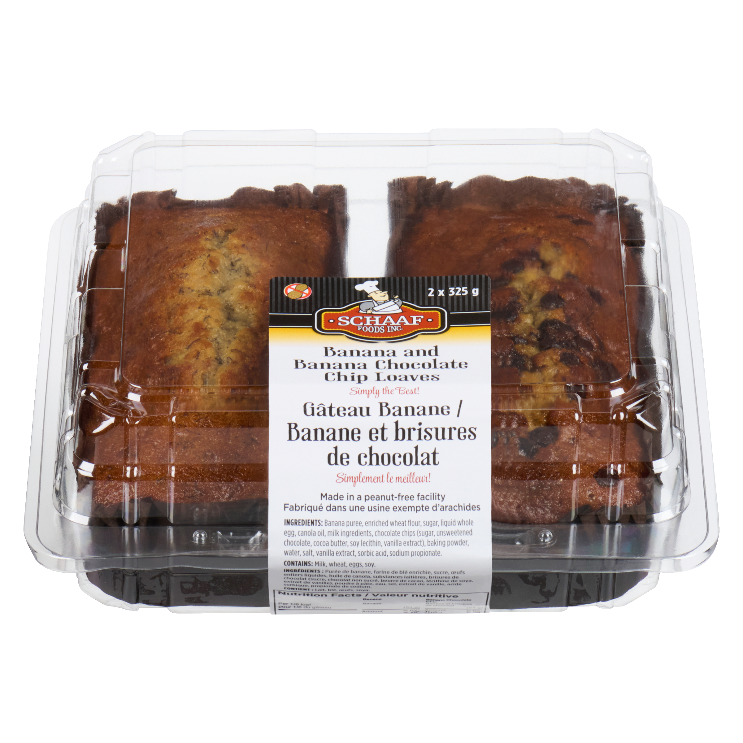 Banana and Banana Chocolate Chip Loaves (Twin-Pack)